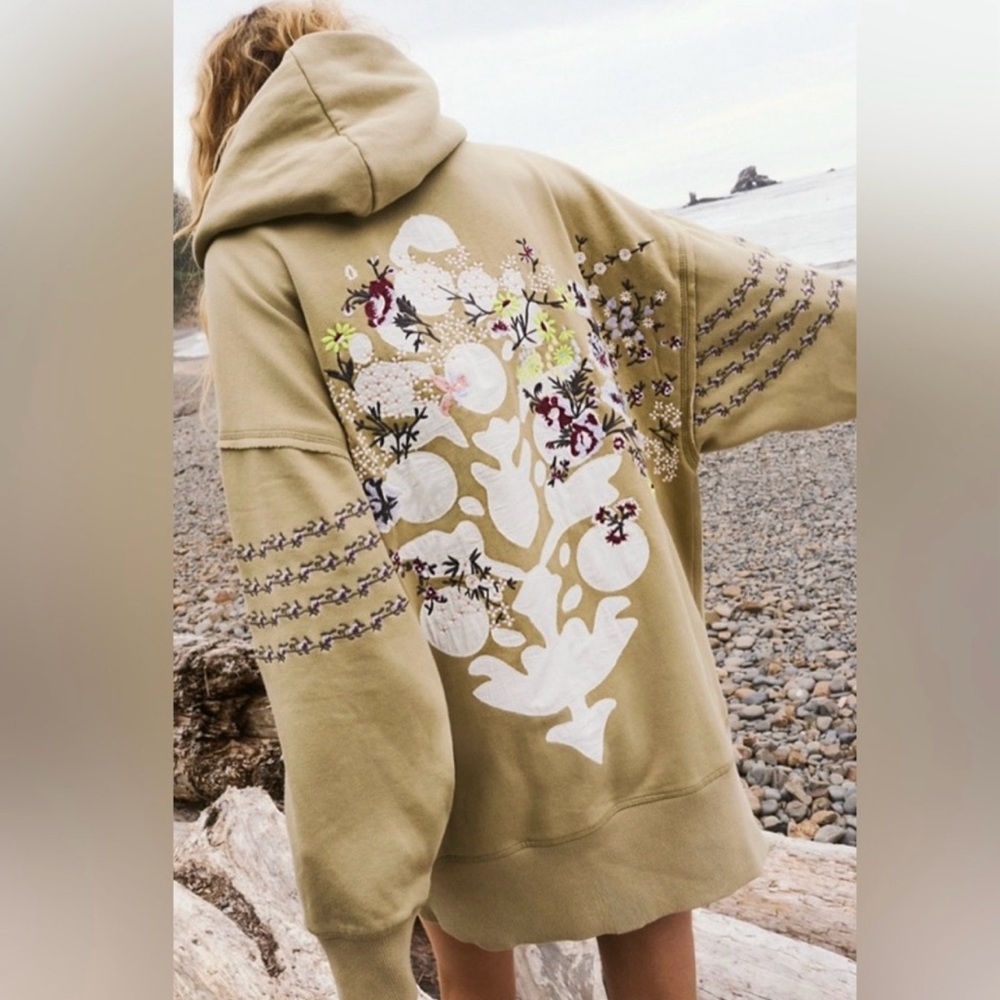 FREE PEOPLE AT MY BEST EMBROIDERED HOODIE IN INCENSE SZ SMALL BNWT! 
LAST ONE